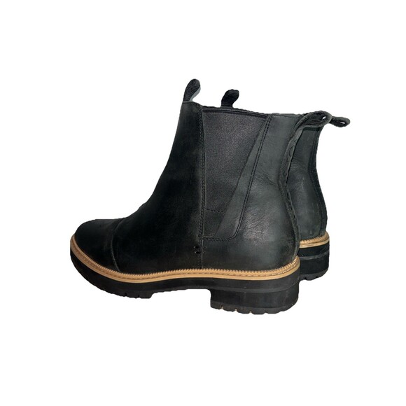 TOMS Dakota Water Resistant Black Leather Chelsea Lug Boot Bootie 9 US 40 EUR - Picture 5 of 12